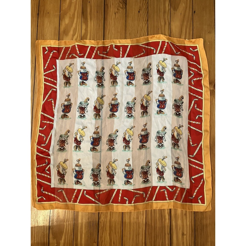 Thirsty Two Scarf 32  AM PM MINI MART Multicolor Happy Juice Slurpee 23x23 - Picture 6 of 10